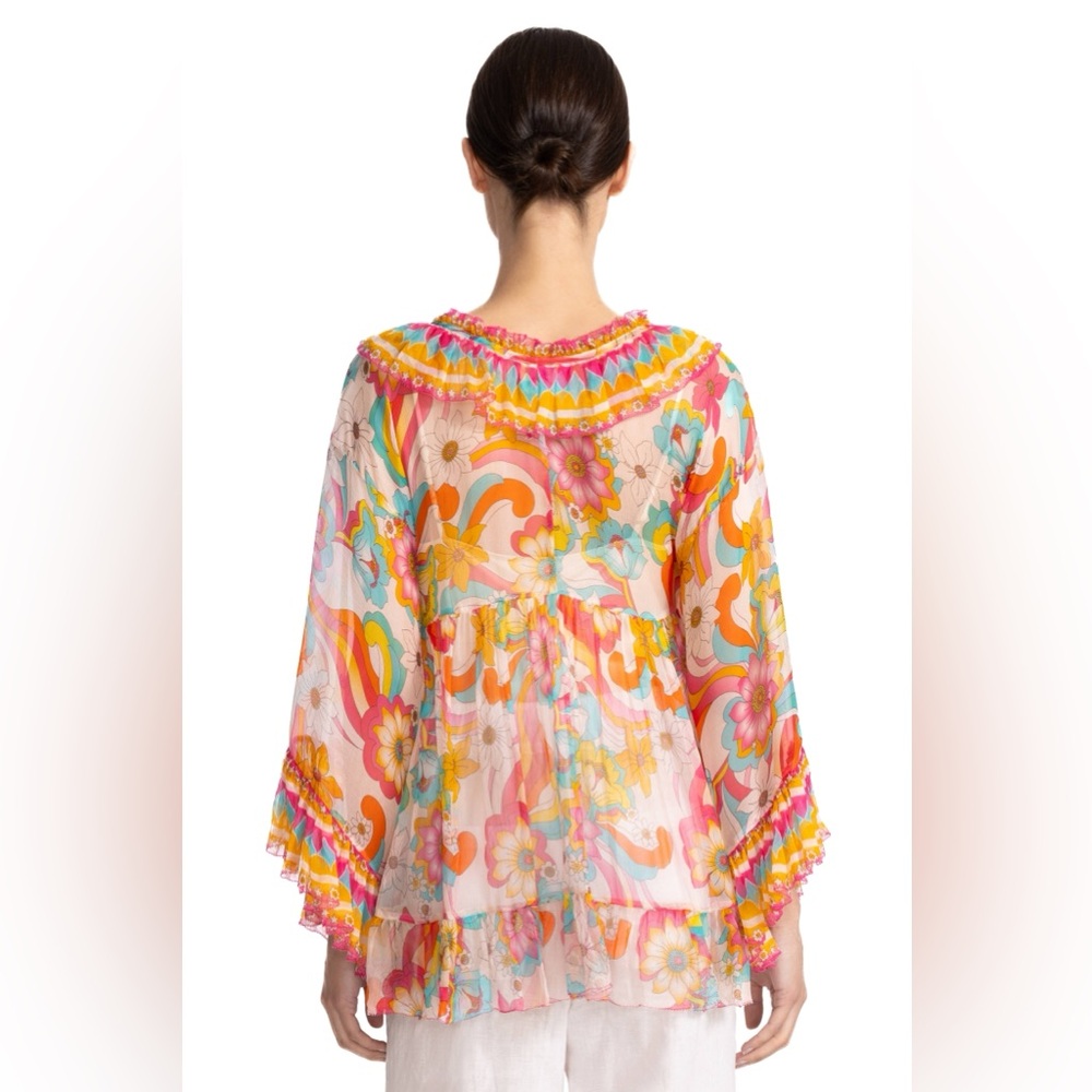 JOHNNY WAS BEAUTIFUL GAL RUFFLE TIE BLOUSE
PERFECT FOR SUMMER DAY - Picture 4 of 6